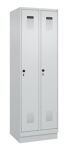 Garderobenschrank Evolo PLUS Sockel 600mm lichtgrau/lichtgrau 2 Abt.C+P