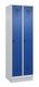 Garderobenschrank Evolo PLUS Sockel 600mm lichtgrau/enzianblau 2 Abt.C+P