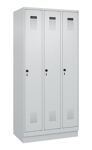 Garderobenschrank Evolo PLUS Sockel 900mm lichtgrau/lichtgrau 3 Abt.C+P