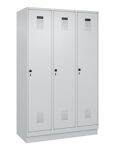 Garderobenschrank Evolo PLUS Sockel 1200mm lichtgrau/lichtgrau 3 Abt.C+P
