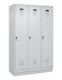 Garderobenschrank Evolo PLUS Sockel 1200mm lichtgrau/lichtgrau 3 Abt.C+P