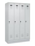 Garderobenschrank Evolo PLUS Sockel 1200mm lichtgrau/lichtgrau 4 Abt.C+P