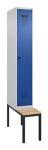 Garderobenschrank Evolo PLUS Gestell 300mm lichtgrau/enzianblau 1 Abt.C+P