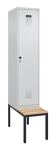 Garderobenschrank Evolo PLUS Gestell 400mm lichtgrau/lichtgrau 1 Abt.C+P