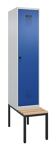 Garderobenschrank Evolo PLUS Gestell 400mm lichtgrau/enzianblau 1 Abt.C+P