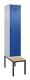 Garderobenschrank Evolo PLUS Gestell 400mm lichtgrau/enzianblau 1 Abt.C+P