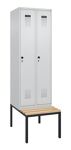 Garderobenschrank Evolo PLUS Gestell 600mm lichtgrau/lichtgrau 2 Abt.C+P
