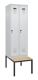 Garderobenschrank Evolo PLUS Gestell 600mm lichtgrau/lichtgrau 2 Abt.C+P