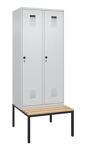 Garderobenschrank Evolo PLUS Gestell 800mm lichtgrau/lichtgrau 2 Abt.C+P