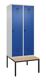 Garderobenschrank Evolo PLUS Gestell 800mm lichtgrau/enzianblau 2 Abt.C+P