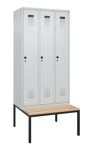 Garderobenschrank Evolo PLUS Gestell 900mm lichtgrau/lichtgrau 3 Abt.C+P