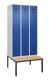 Garderobenschrank Evolo PLUS Gestell 900mm lichtgrau/enzianblau 3 Abt.C+P