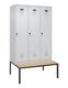 Garderobenschrank Evolo PLUS Gestell 1200mm lichtgrau/lichtgrau 3 Abt.C+P