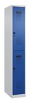Garderobenschrank Evolo PLUS Bodengleiter 300mm lichtgrau/enzianblau 2 Abt.C+P