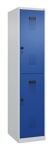 Garderobenschrank Evolo PLUS Bodengleiter 400mm lichtgrau/enzianblau 2 Abt.C+P