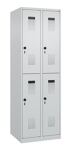 Garderobenschrank Evolo PLUS Bodengleiter 600mm lichtgrau/lichtgrau 4 Abt.C+P