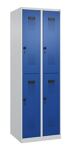 Garderobenschrank Evolo PLUS Bodengleiter 600mm lichtgrau/enzianblau 4 Abt.C+P