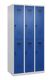 Garderobenschrank Evolo PLUS Bodengleiter 900mm lichtgrau/enzianblau 6 Abt.C+P