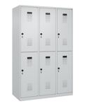 Garderobenschrank Evolo PLUS Bodengleiter 1200mm lichtgrau/lichtgrau 6 Abt.C+P