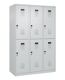 Garderobenschrank Evolo PLUS Bodengleiter 1200mm lichtgrau/lichtgrau 6 Abt.C+P