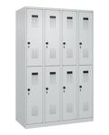 Garderobenschrank Evolo PLUS Bodengleiter 1200mm lichtgrau/lichtgrau 8 Abt.C+P