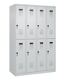 Garderobenschrank Evolo PLUS Bodengleiter 1200mm lichtgrau/lichtgrau 8 Abt.C+P