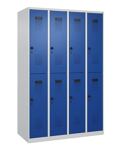 Garderobenschrank Evolo PLUS Bodengleiter 1200mm lichtgrau/enzianblau 8 Abt.C+P