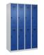 Garderobenschrank Evolo PLUS Bodengleiter 1200mm lichtgrau/enzianblau 8 Abt.C+P
