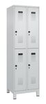 Garderobenschrank Evolo PLUS Füße 600mm lichtgrau/lichtgrau 4 Abt.C+P