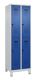 Garderobenschrank Evolo PLUS Füße 600mm lichtgrau/enzianblau 4 Abt.C+P