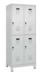 Garderobenschrank Evolo PLUS Füße 800mm lichtgrau/lichtgrau 4 Abt.C+P