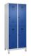 Garderobenschrank Evolo PLUS Füße 800mm lichtgrau/enzianblau 4 Abt.C+P