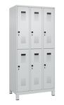 Garderobenschrank Evolo PLUS Füße 900mm lichtgrau/lichtgrau 6 Abt.C+P