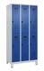 Garderobenschrank Evolo PLUS Füße 900mm lichtgrau/enzianblau 6 Abt.C+P