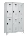 Garderobenschrank Evolo PLUS Füße 1200mm lichtgrau/lichtgrau 6 Abt.C+P