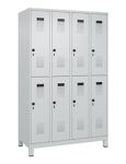 Garderobenschrank Evolo PLUS Füße 1200mm lichtgrau/lichtgrau 8 Abt.C+P