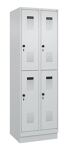 Garderobenschrank Evolo PLUS Sockel 600mm lichtgrau/lichtgrau 4 Abt.C+P