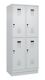 Garderobenschrank Evolo PLUS Sockel 800mm lichtgrau/lichtgrau 4 Abt.C+P