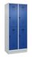 Garderobenschrank Evolo PLUS Sockel 800mm lichtgrau/enzianblau 4 Abt.C+P