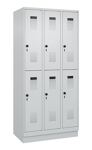 Garderobenschrank Evolo PLUS Sockel 900mm lichtgrau/lichtgrau 6 Abt.C+P