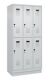 Garderobenschrank Evolo PLUS Sockel 900mm lichtgrau/lichtgrau 6 Abt.C+P
