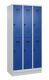 Garderobenschrank Evolo PLUS Sockel 900mm lichtgrau/enzianblau 6 Abt.C+P