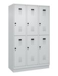 Garderobenschrank Evolo PLUS Sockel 1200mm lichtgrau/lichtgrau 6 Abt.C+P