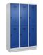 Garderobenschrank Evolo PLUS Sockel 1200mm lichtgrau/enzianblau 6 Abt.C+P