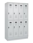 Garderobenschrank Evolo PLUS Sockel 1200mm lichtgrau/lichtgrau 8 Abt.C+P