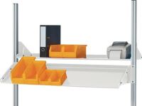 Metallablage EE f.B1250xT300mm Trgf.30kg lichtgrau,RAL7035 f.Systemstütze RAU