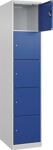 Fächerschrank H1850xB400xT500mm Bodengleiter Anz.Fächer1x5 lichtgrau/enzianblau