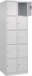 Fächerschrank H1850xB600xT500mm Bodengleiter Anz.Fächer2x5 lichtgrau/lichtgrau