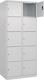 Fächerschrank H1850xB800xT500mm Bodengleiter Anz.Fächer2x5 lichtgrau/lichtgrau