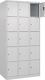 Fächerschrank H1850xB900xT500mm Bodengleiter Anz.Fächer3x5 lichtgrau/lichtgrau